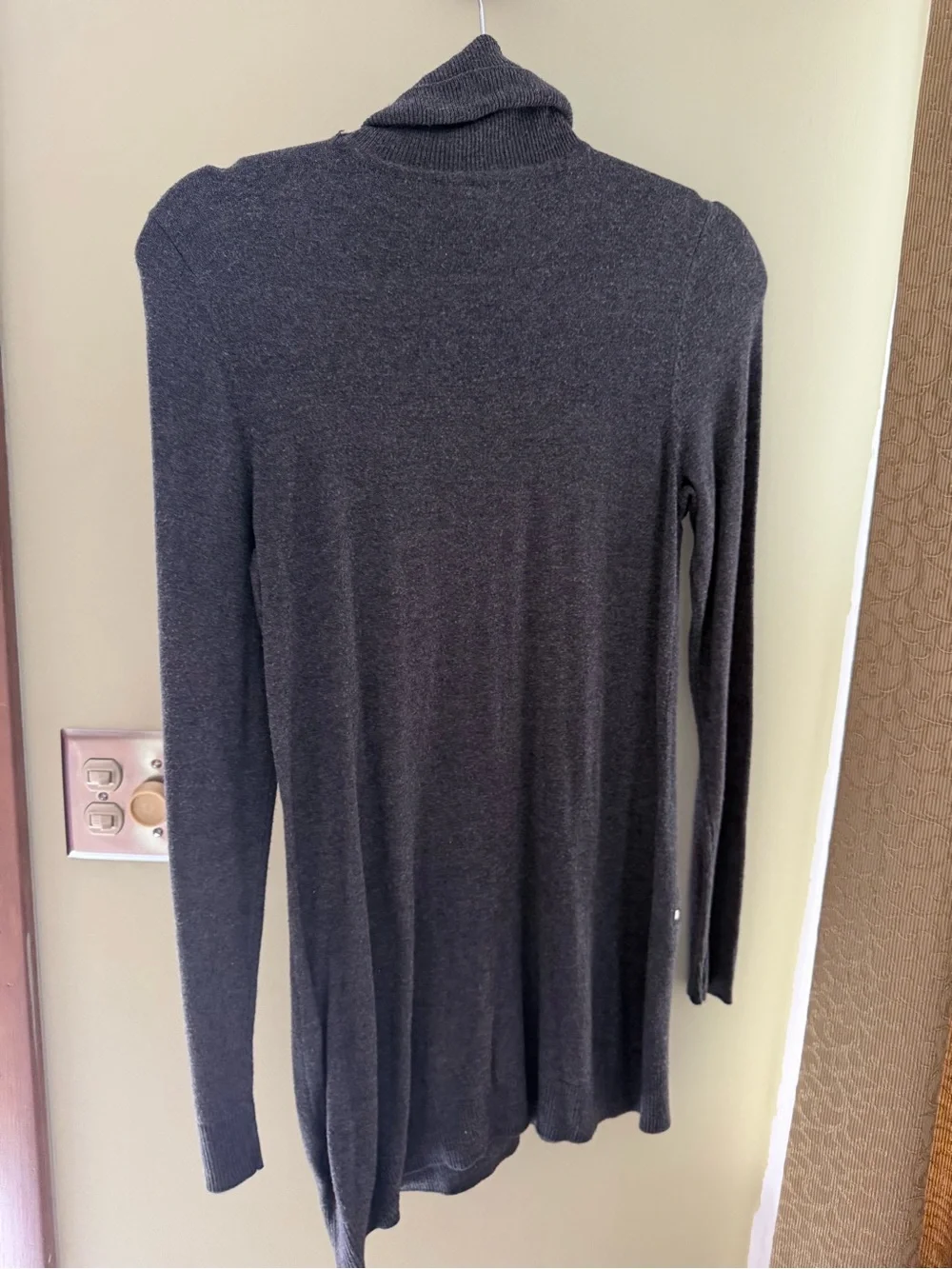 Michael Kors Heather Charcoal Turtleneck Long-Sleeve Tunic with Zip Pockets